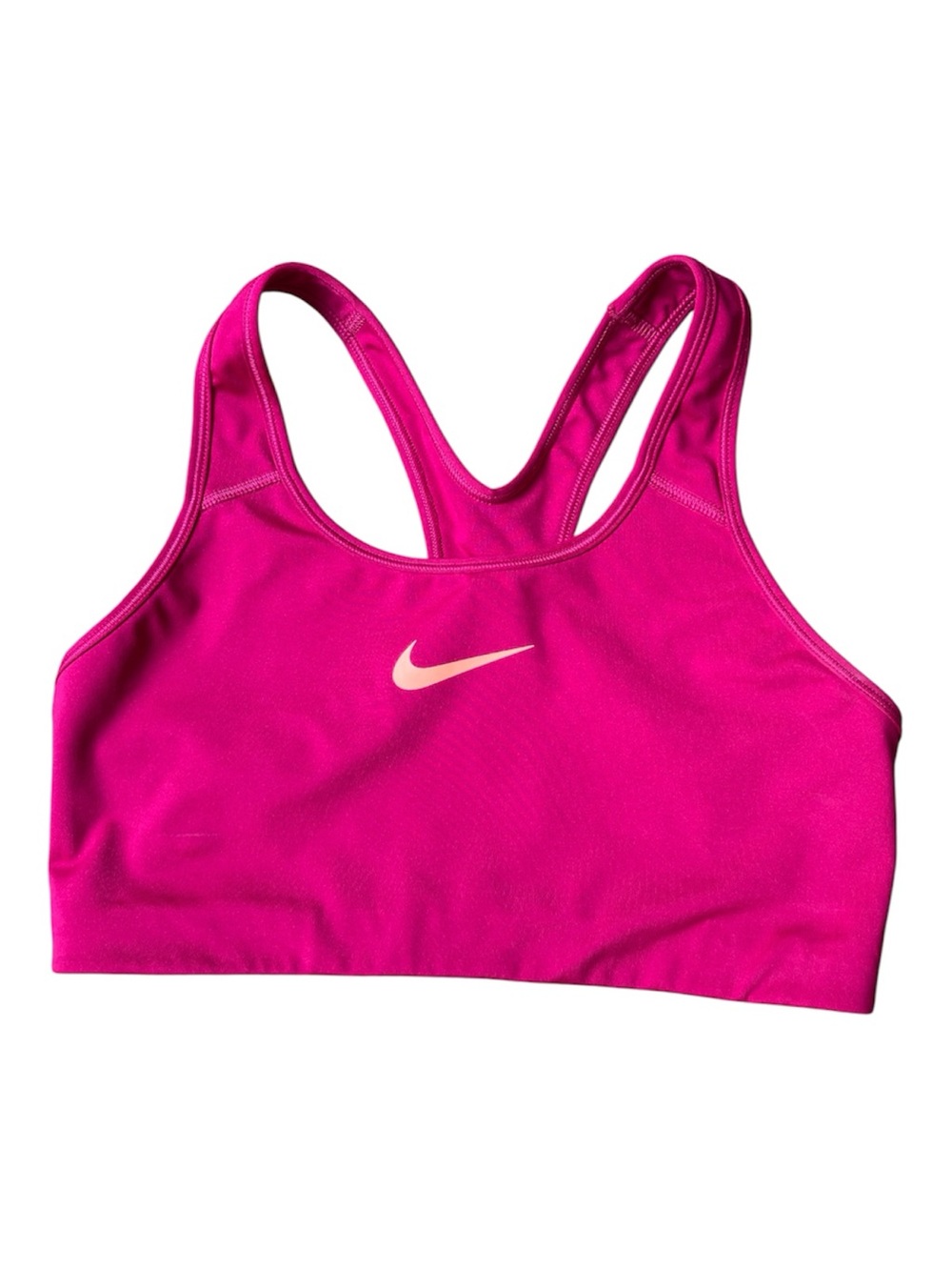 Nike Bright Fuchsia Racerback Swim Sports Top with White Swoosh